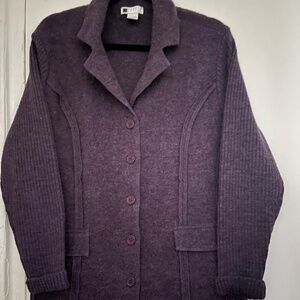 Carole Little NWOT AMETHYST Purple 100% wool stretch blazer L